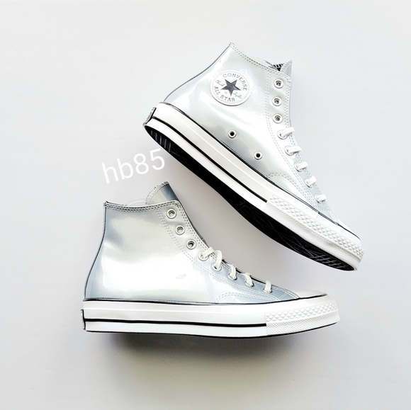 Converse Shoes - Converse Chuck 70 Hi Industrial Glam Silver Egret Black Women's 5.5